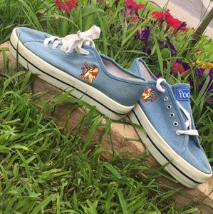 (Sold) Winnie the pooh denim platform shoes
